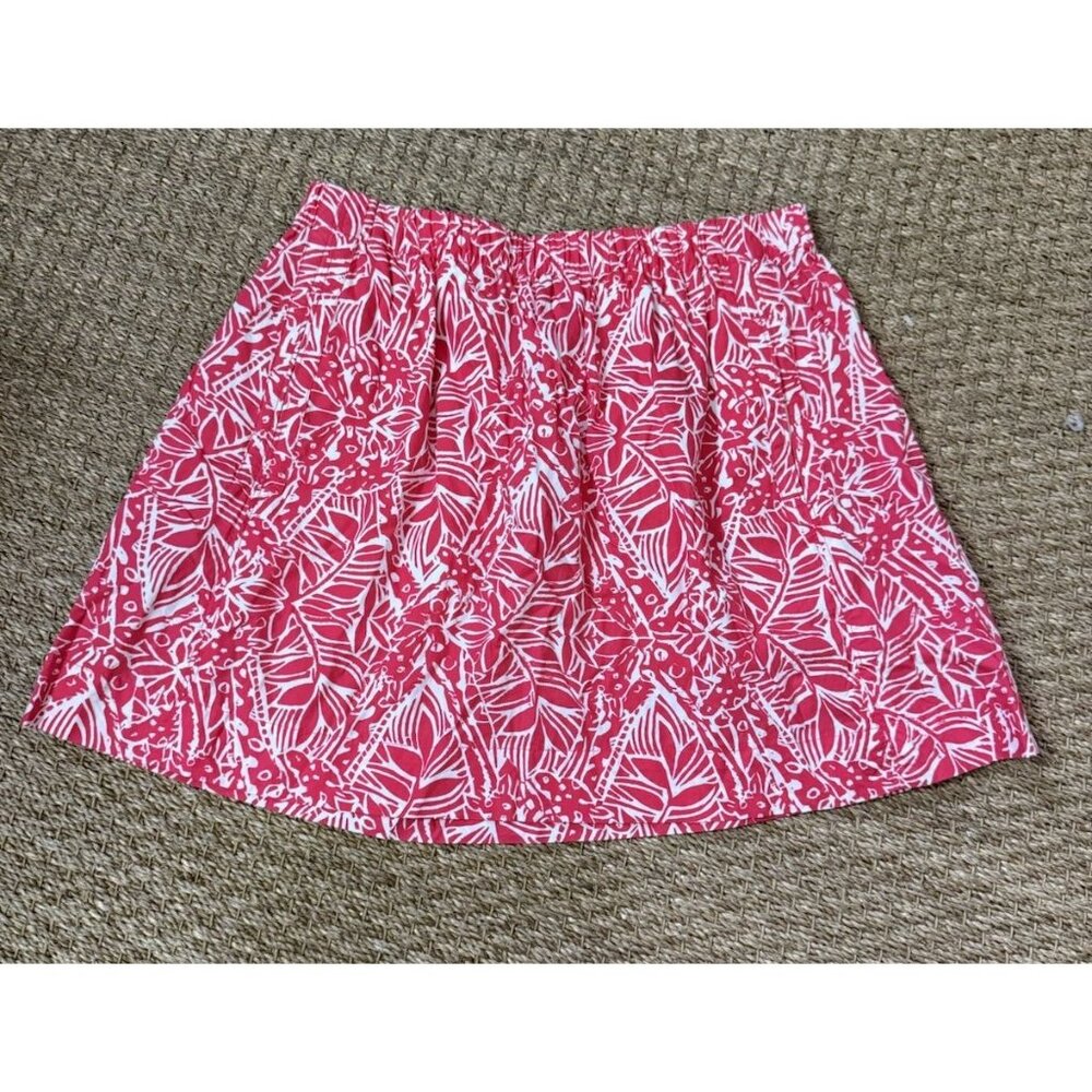 Lilly Pulitzer Giraffe floral‎ Cissy Skirt cotton Pull-on Size large